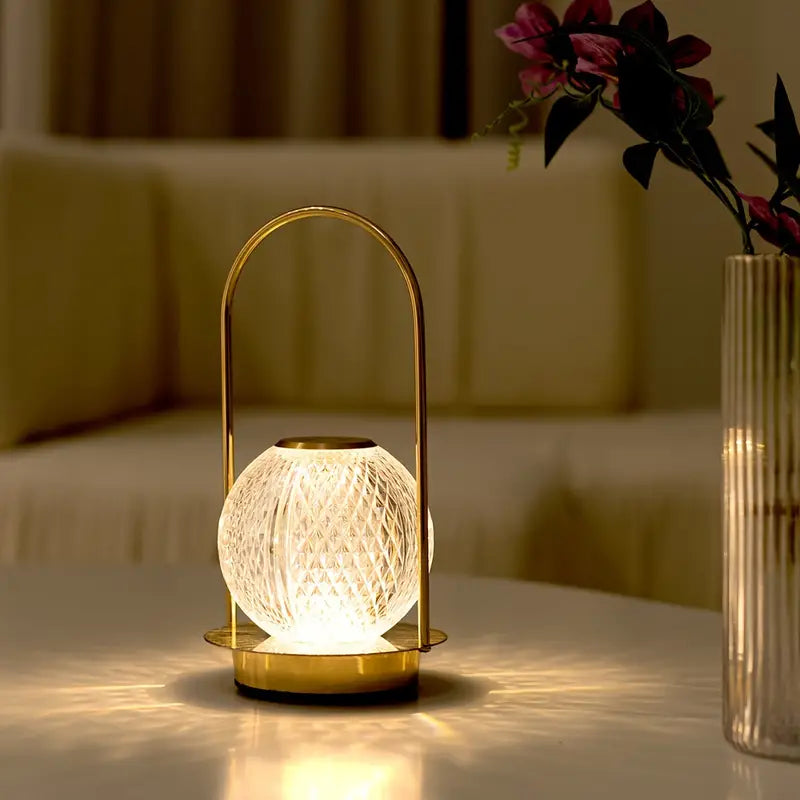 Modern Lantern Style Touch Lamp – USB Rechargeable