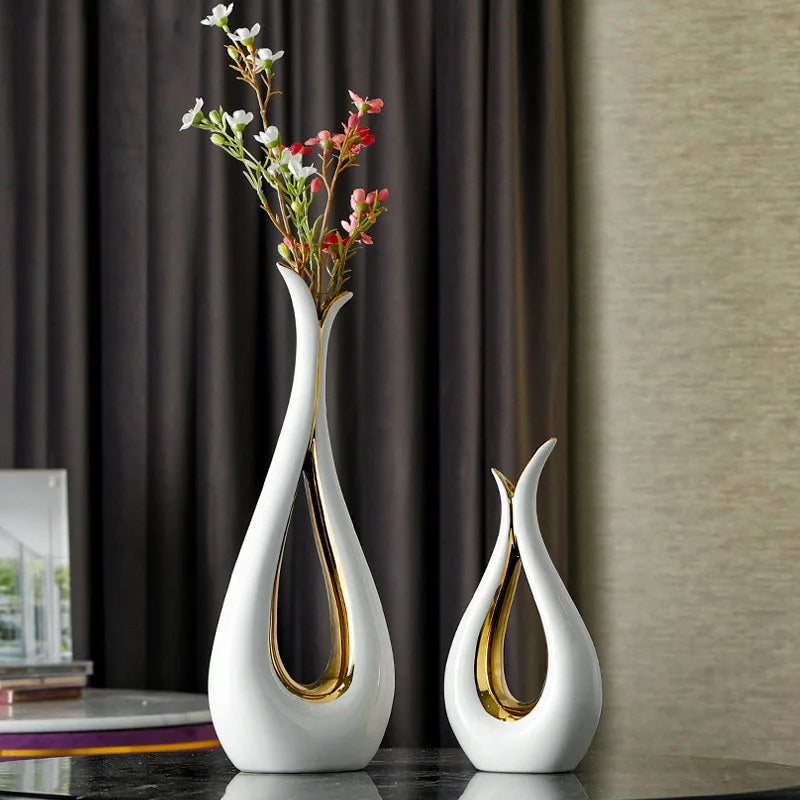 Tear-Drop Arc Ceramic Vase