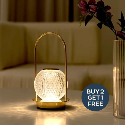 Modern Lantern Style Touch Lamp – USB Rechargeable