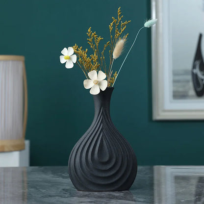 Eclipse Black Ceramic Vase